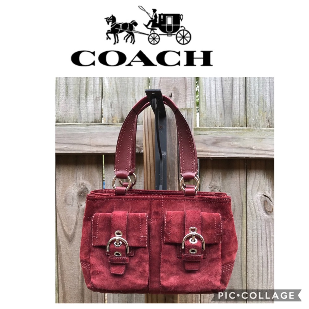 Coach Burgundy Suede Bag
